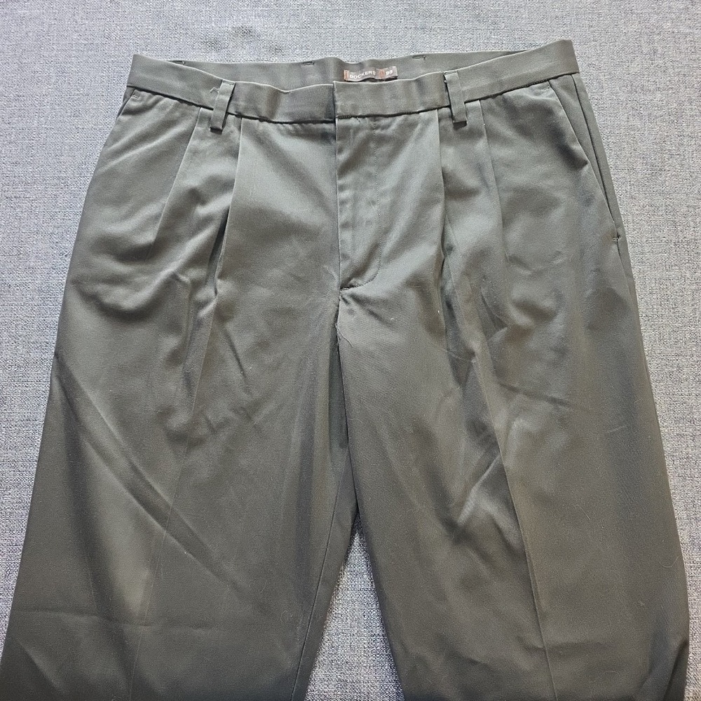Dockers D3 Pants Mens Dress Pant 36 x 34 Dark Green Chino Pleated